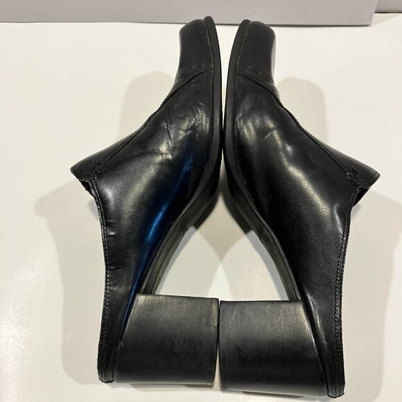 Naturalizer Black Leather Mules with Chunky Heels Womens Size 8.5 - Picture 7 of 13